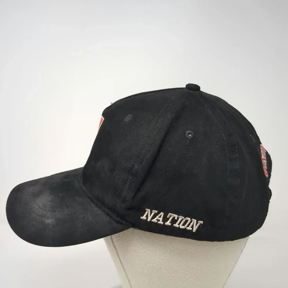Forever 21 5 Panel Black One Size Number 1 Nation Under God Suede Style Hat